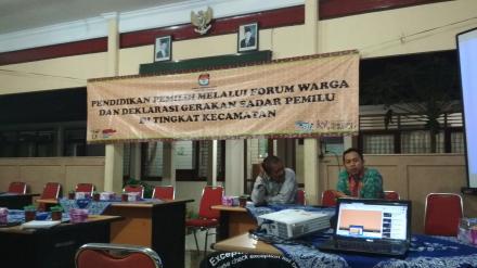 Pendidikan Pemilih Melalui Forum Warga & Deklarasi Gerakan Sadar Pemilu di Tingkat Kecamatan Kretek