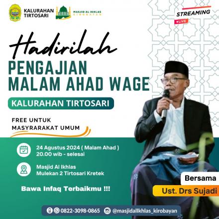 Pengajian Rutin Ahad Wage Kalurahan Tirtosari